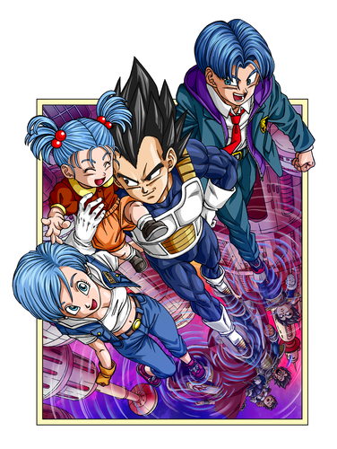 Illustration alternative de Toyotarō consacrée à la famille de Vegeta